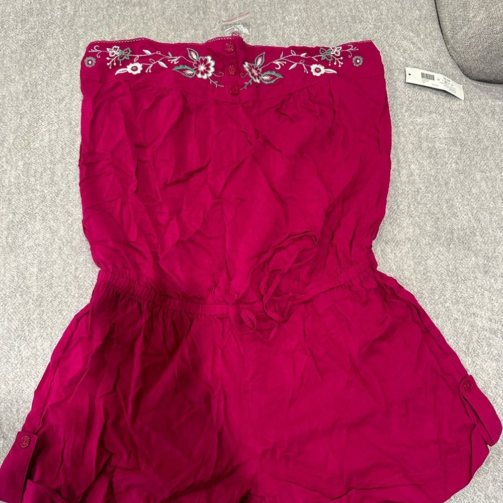Better Be Fuchsia Floral Embroidered Romper